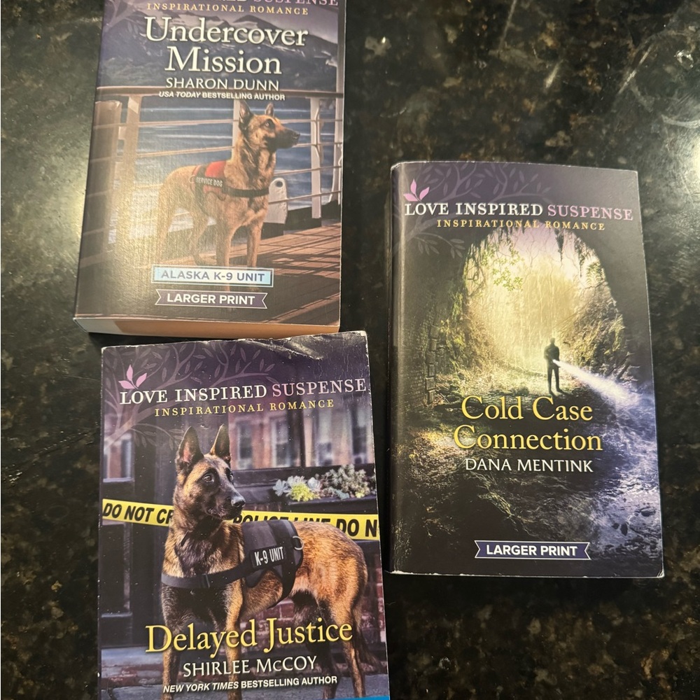 Lot of three previously owned love inspired books romantic suspense